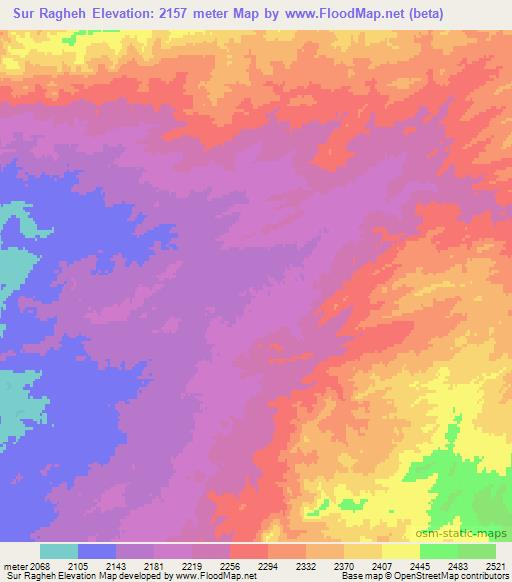 Sur Ragheh,Afghanistan Elevation Map