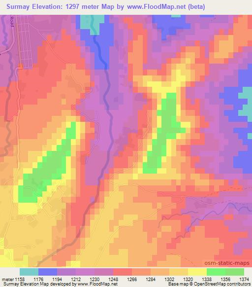 Surmay,Afghanistan Elevation Map