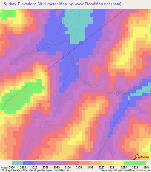 Surkay,Afghanistan Elevation Map