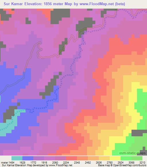 Sur Kamar,Afghanistan Elevation Map