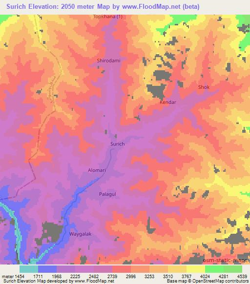 Surich,Afghanistan Elevation Map