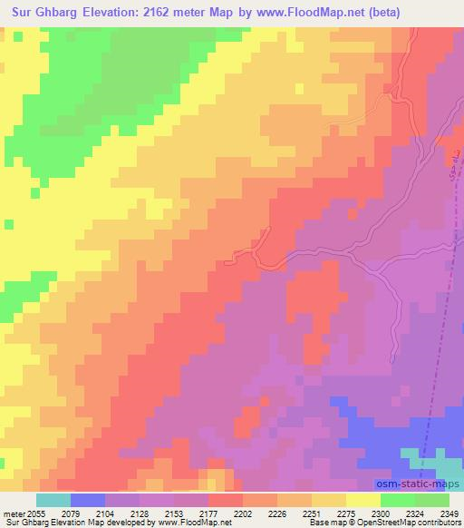 Sur Ghbarg,Afghanistan Elevation Map