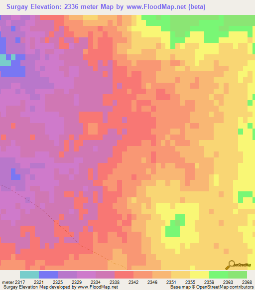 Surgay,Afghanistan Elevation Map