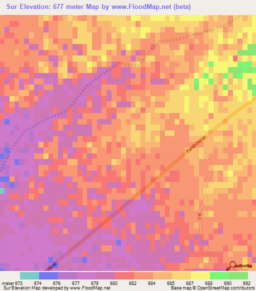Sur,Afghanistan Elevation Map