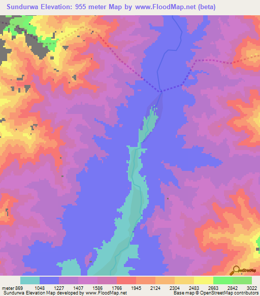 Sundurwa,Afghanistan Elevation Map
