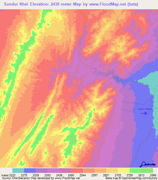 Sundur Khel,Afghanistan Elevation Map
