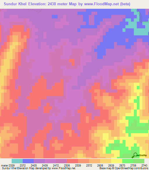 Sundur Khel,Afghanistan Elevation Map