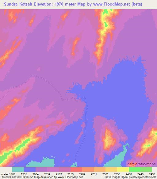 Sundra Katsah,Afghanistan Elevation Map