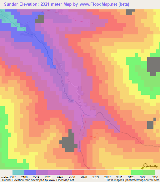 Sundar,Afghanistan Elevation Map