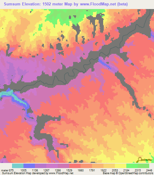 Sumsum,Afghanistan Elevation Map