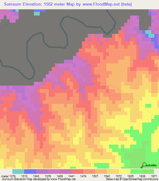 Sumsum,Afghanistan Elevation Map