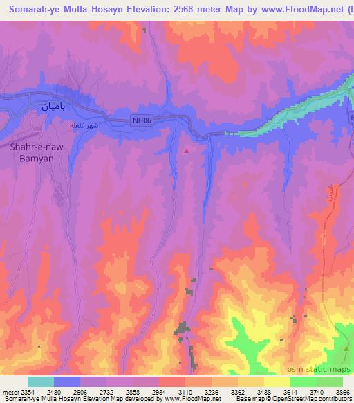 Somarah-ye Mulla Hosayn,Afghanistan Elevation Map