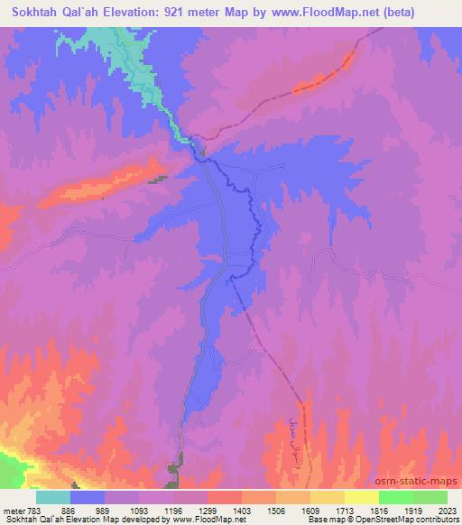 Sokhtah Qal`ah,Afghanistan Elevation Map