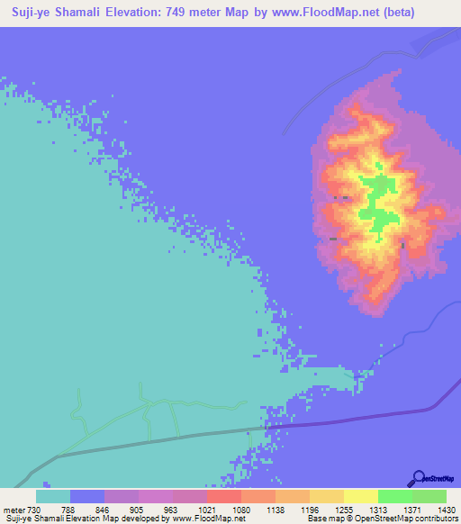Suji-ye Shamali,Afghanistan Elevation Map