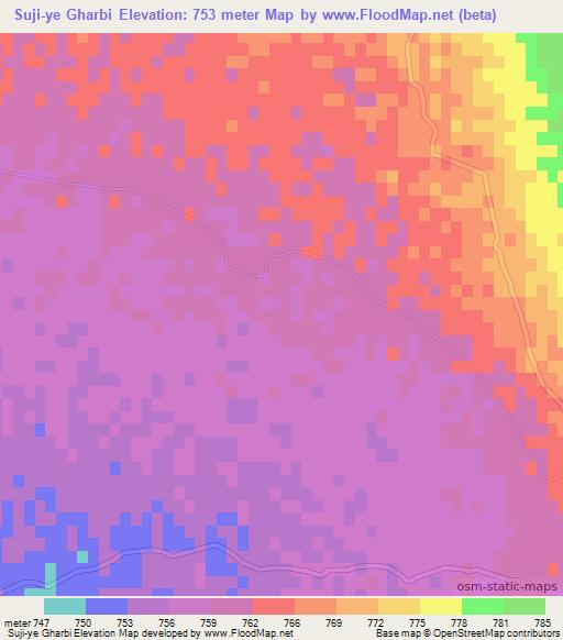 Suji-ye Gharbi,Afghanistan Elevation Map