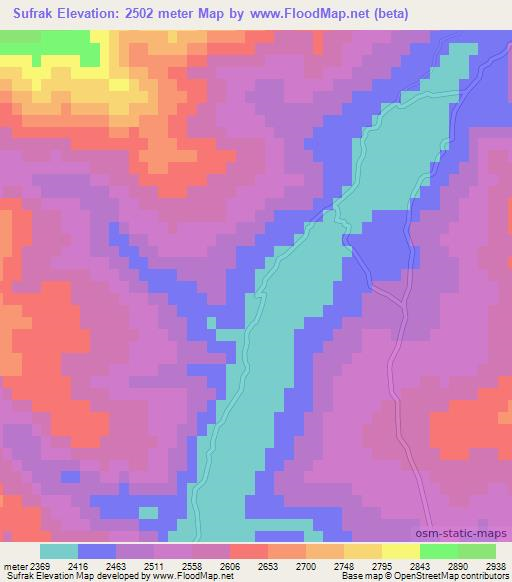 Sufrak,Afghanistan Elevation Map