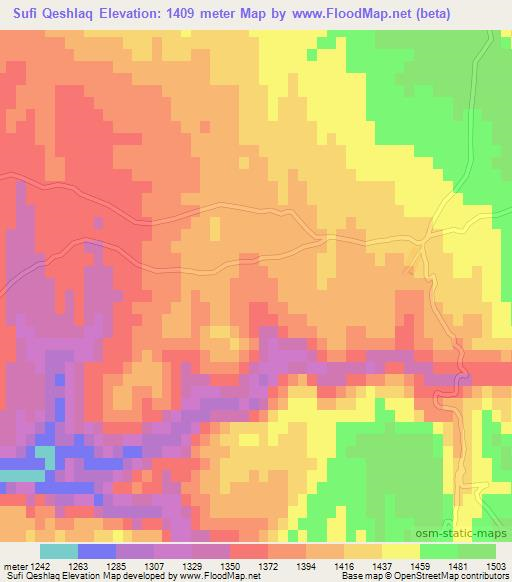 Sufi Qeshlaq,Afghanistan Elevation Map