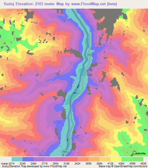 Suduj,Afghanistan Elevation Map