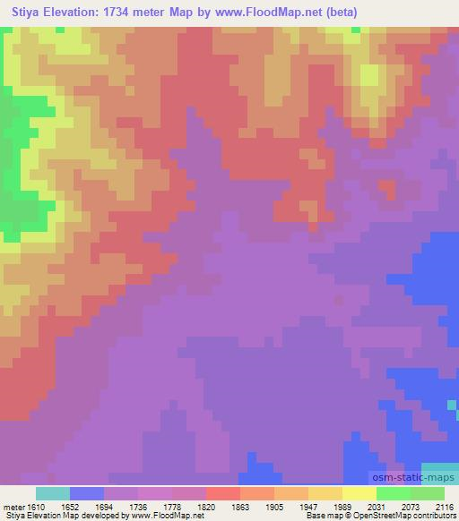 Stiya,Afghanistan Elevation Map
