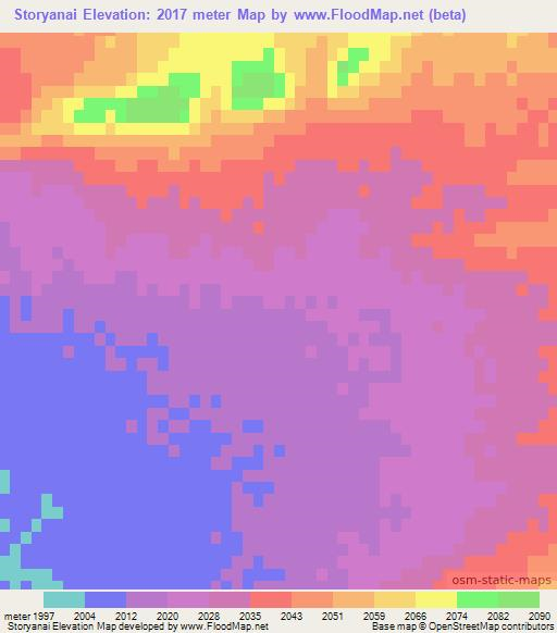 Storyanai,Afghanistan Elevation Map