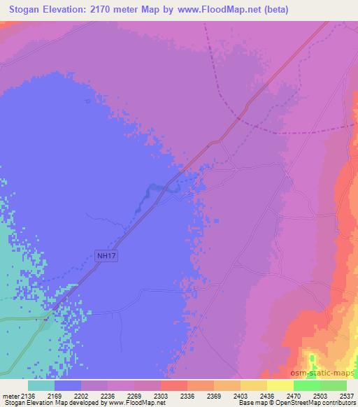 Stogan,Afghanistan Elevation Map
