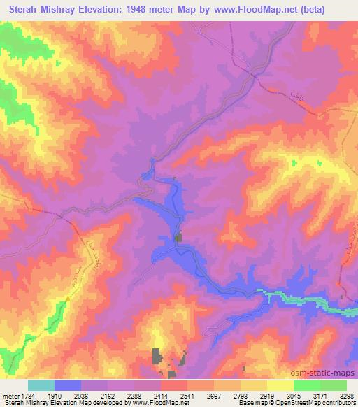 Sterah Mishray,Afghanistan Elevation Map