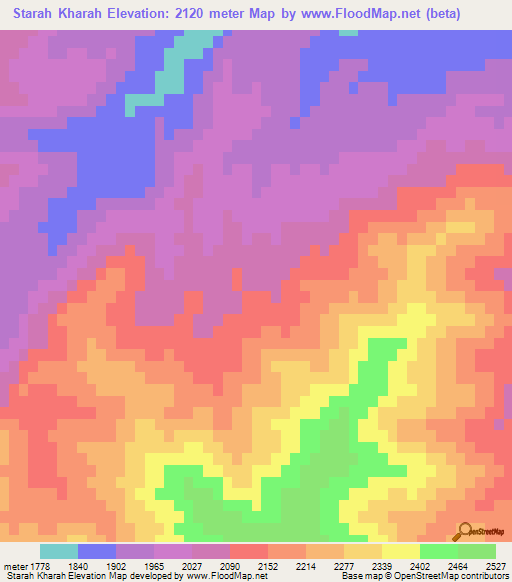 Starah Kharah,Afghanistan Elevation Map