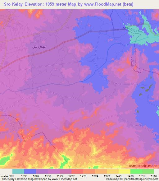 Sro Kelay,Afghanistan Elevation Map