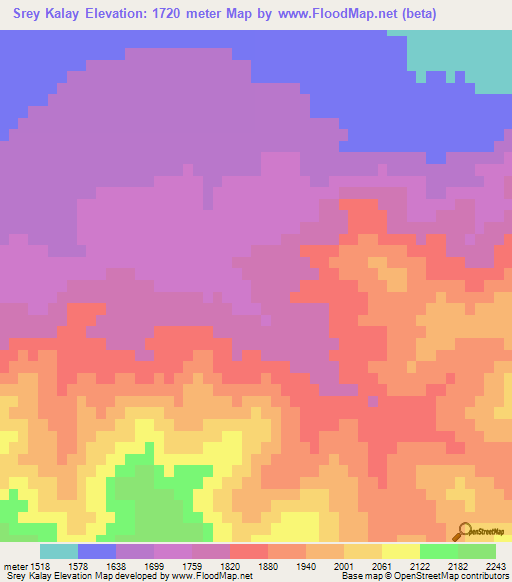 Srey Kalay,Afghanistan Elevation Map