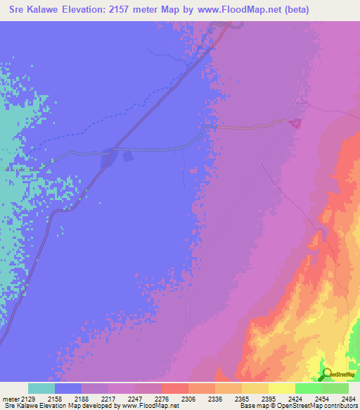 Sre Kalawe,Afghanistan Elevation Map