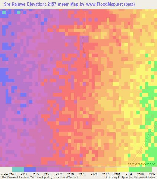 Sre Kalawe,Afghanistan Elevation Map