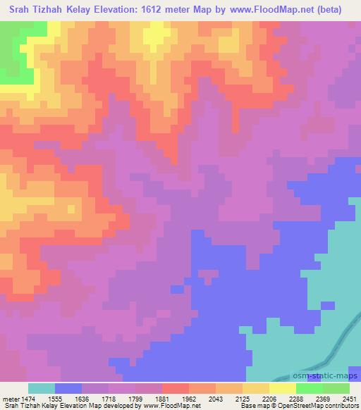Srah Tizhah Kelay,Afghanistan Elevation Map