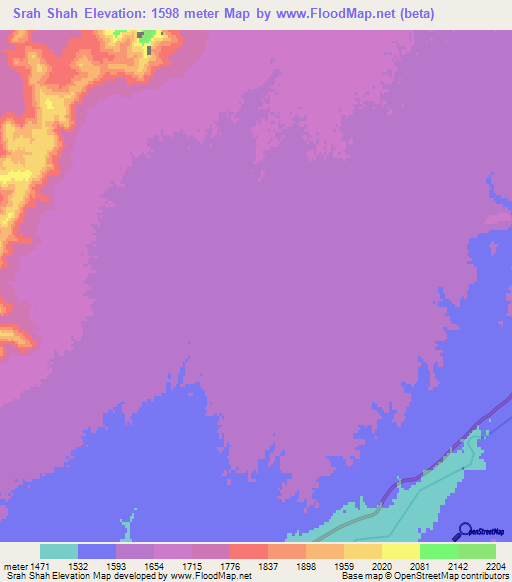 Srah Shah,Afghanistan Elevation Map