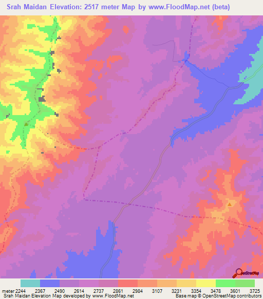 Srah Maidan,Afghanistan Elevation Map
