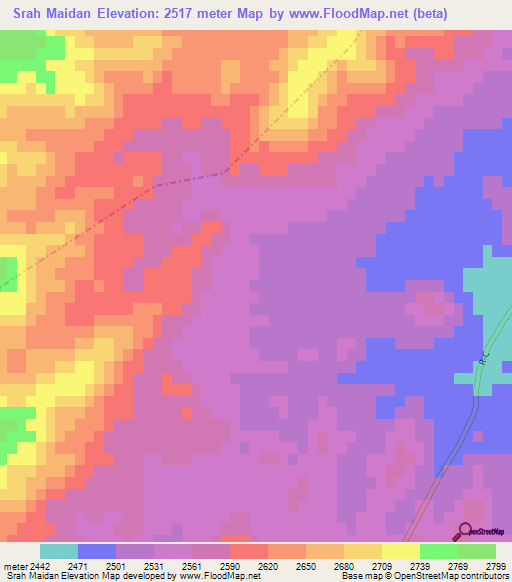 Srah Maidan,Afghanistan Elevation Map