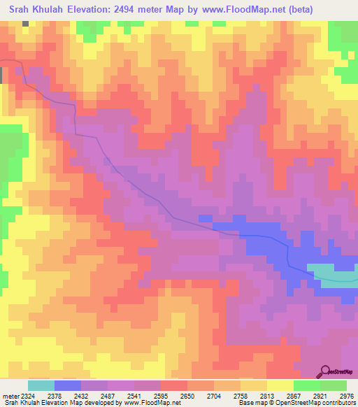 Srah Khulah,Afghanistan Elevation Map
