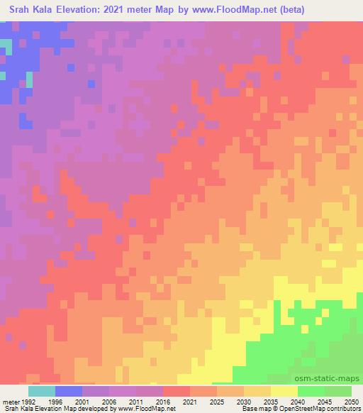 Srah Kala,Afghanistan Elevation Map