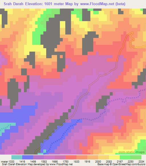 Srah Darah,Afghanistan Elevation Map