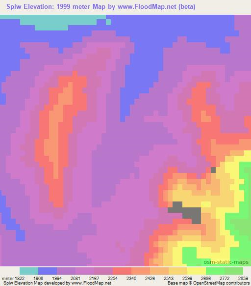 Spiw,Afghanistan Elevation Map