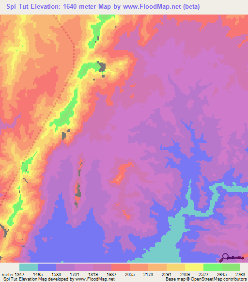 Spi Tut,Afghanistan Elevation Map
