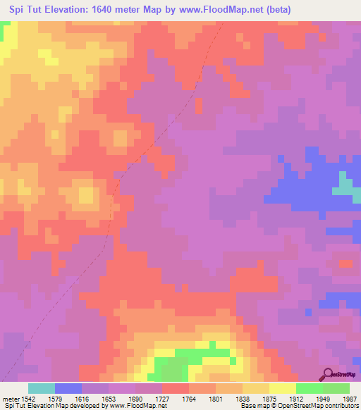 Spi Tut,Afghanistan Elevation Map