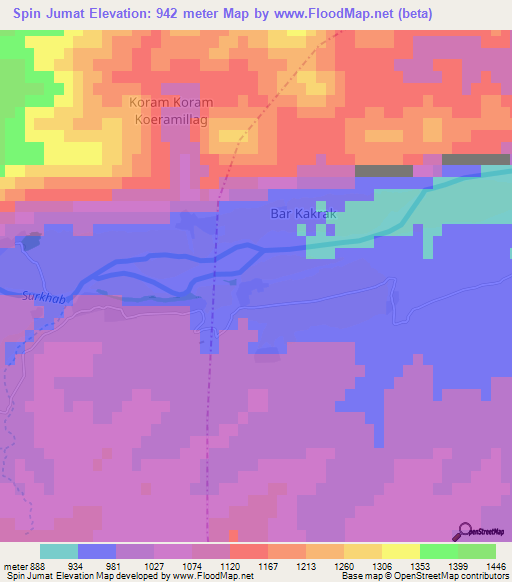Spin Jumat,Afghanistan Elevation Map