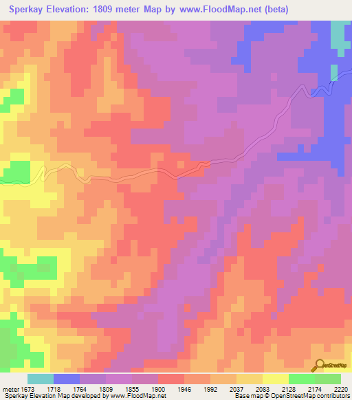 Sperkay,Afghanistan Elevation Map