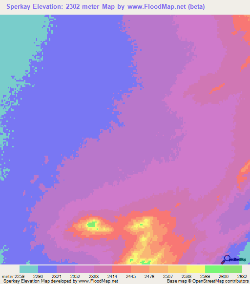 Sperkay,Afghanistan Elevation Map