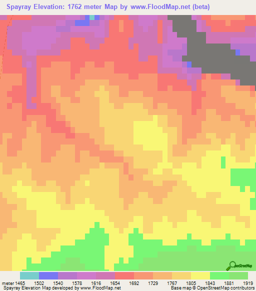 Spayray,Afghanistan Elevation Map