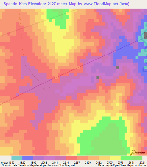Spando Kats,Afghanistan Elevation Map
