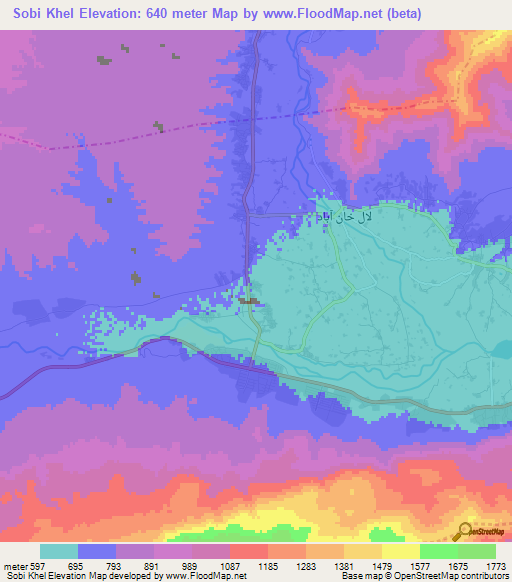 Sobi Khel,Afghanistan Elevation Map