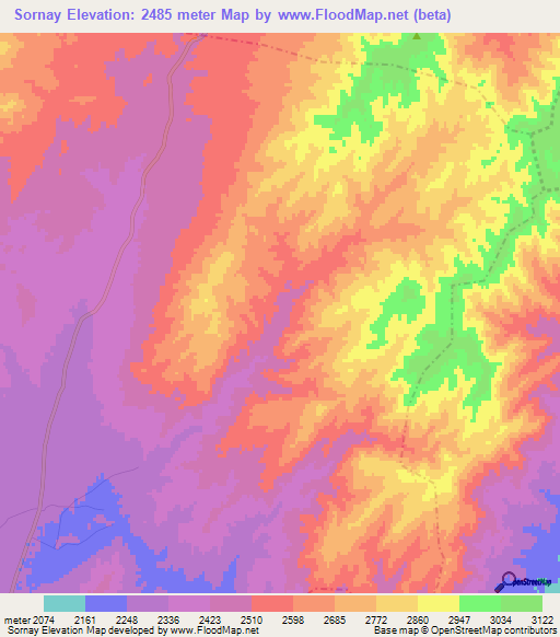 Sornay,Afghanistan Elevation Map