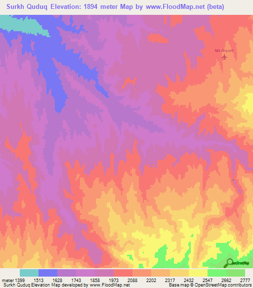 Surkh Quduq,Afghanistan Elevation Map