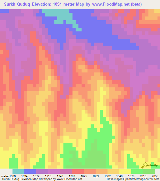 Surkh Quduq,Afghanistan Elevation Map